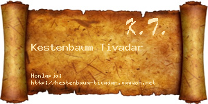 Kestenbaum Tivadar névjegykártya